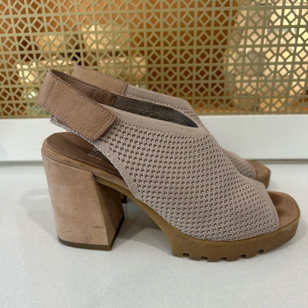 Eileen Fisher Cue Slingback Open-Toe Pumps size 5.5!
